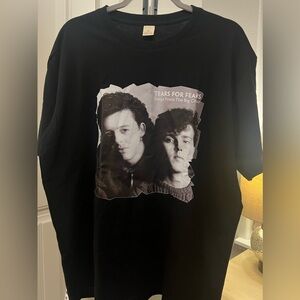 TEARS FOR FEARS Black Unisex T Shirt Size Medium 100 % Cotton